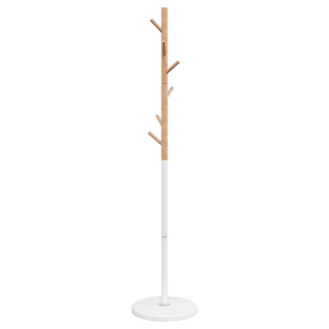 VidaXL Stojący wieszak na płaszcze, biały, 172 cm, malowane żelazo