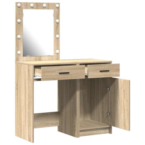 TOALETKA 2 PCS BRĄZOWA 50X41X135CM MATERIAŁ DREWNOPOCHODNY
