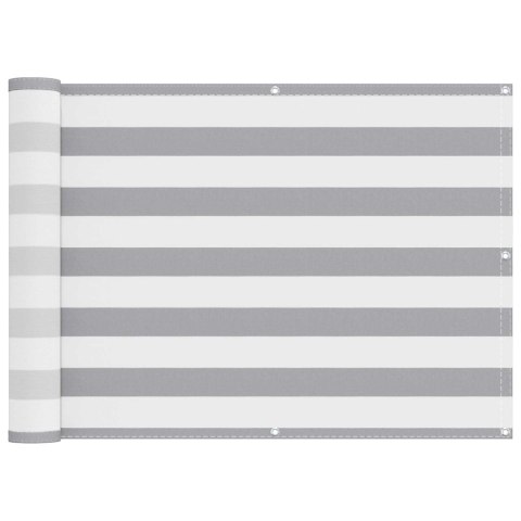 EKRAN BALKONOWY JASNOSZARY I BIAŁY. 75X600CM