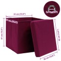 VidaXL Pudełka z pokrywami 10 szt. ciemnoczerwone 32x32x32 cm, tkanina
