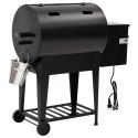 VidaXL Grill na pellet, z dolną półką, czarny, 94 cm, żelazo