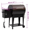 VidaXL Grill na pellet, z dolną półką, czarny, 94 cm, żelazo