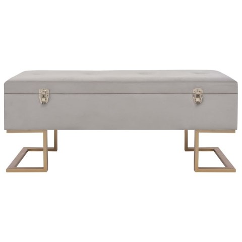 VidaXL Ławka ze schowkiem, 105 cm, szara, aksamitna
