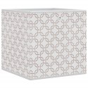 VidaXL Składane pudełka, 10 szt., kremowe, 32x32x32 cm, włóknina