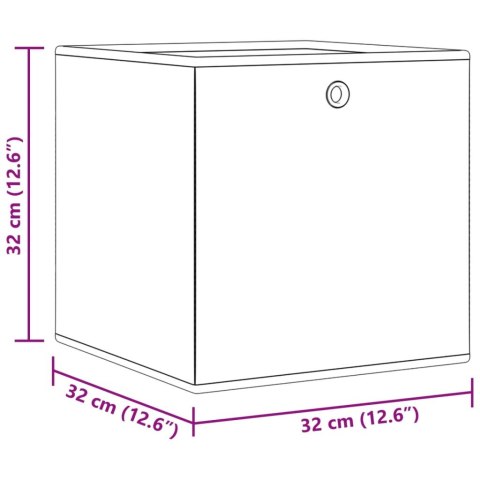 VidaXL Składane pudełka, 10 szt., kremowe, 32x32x32 cm, włóknina