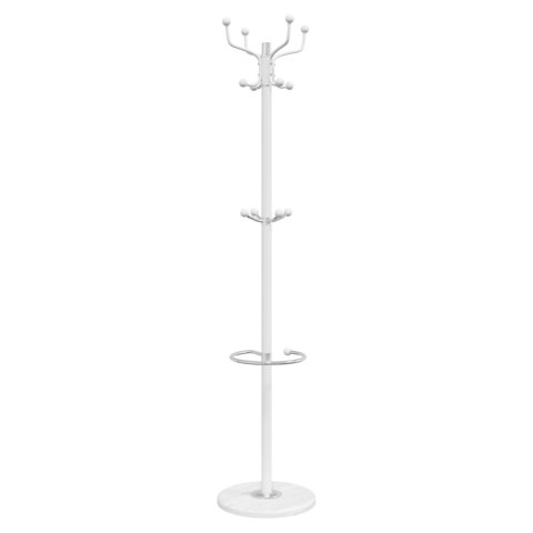 VidaXL Stojący wieszak na płaszcze, biały, 180 cm, malowane żelazo