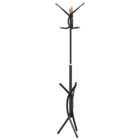 VidaXL Stojący wieszak na płaszcze, czarny, 176 cm, malowane żelazo