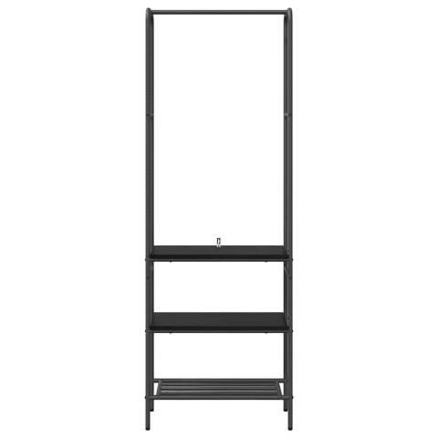 VidaXL Wieszak na Ubrania z półką Czarny Dąb 60 x 30 x 171 cm