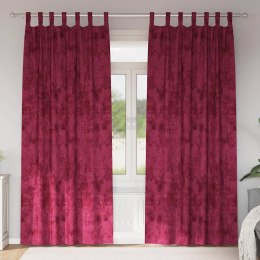 VidaXL Zasłony z weluru 2 pcs czerwone wino 225 x 140 cm Aksamit