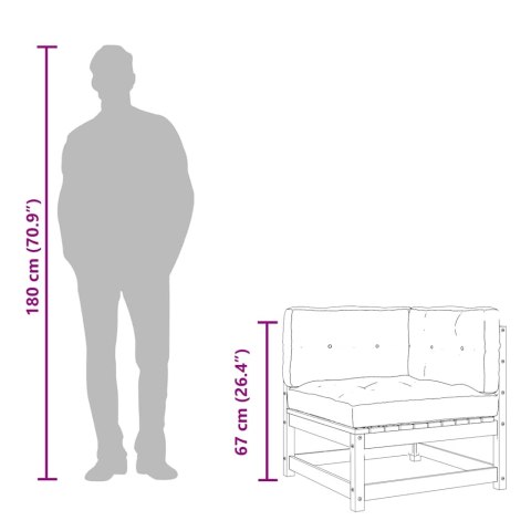 2-OSOBOWA SOFA OGRODOWA Z PODUSZKAMI DREWNO SOSNOWE