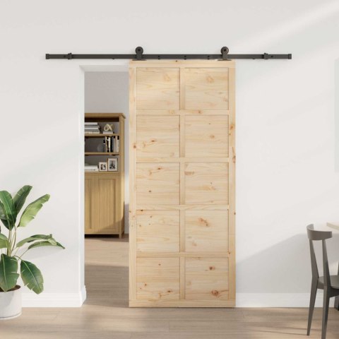 DRZWI PRZESUWNE NATURALNY 100X208CM LITE DREWNO SOSNOWE