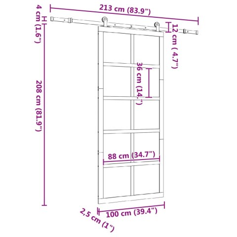DRZWI PRZESUWNE NATURALNY 100X208CM LITE DREWNO SOSNOWE