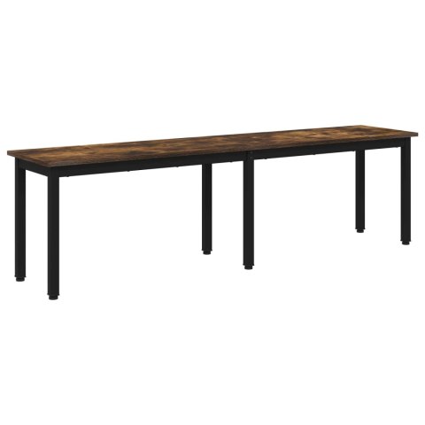 VidaXL ławka Dąb dymny 160 x 35 x 45 cm Materiał drewnopochodny