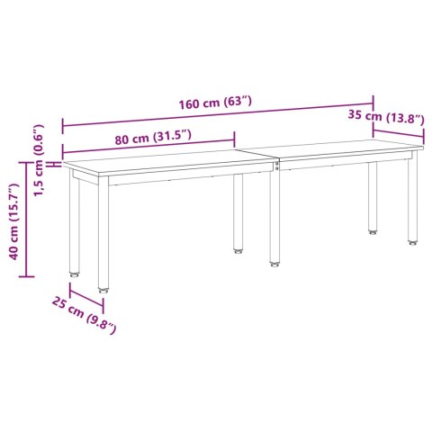 VidaXL ławka Dąb dymny 160 x 35 x 45 cm Materiał drewnopochodny