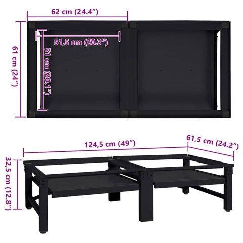 PODSTAWKA NA PRALKĘ 2 SZT CZARNY 64X55X32.5CM STAL