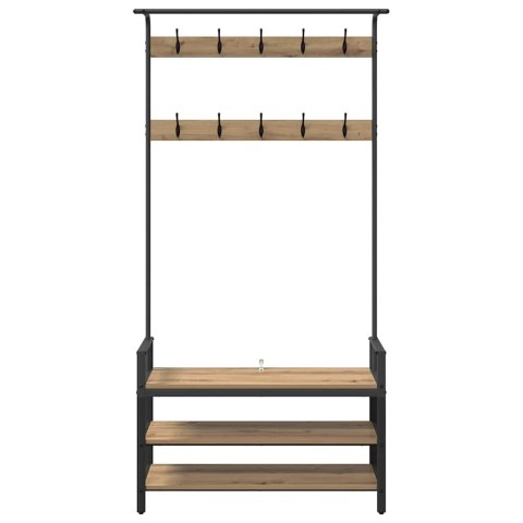 VidaXL Wieszak na płaszcze z półką Dąb rzemieślniczy 95 x 34 x 184 cm