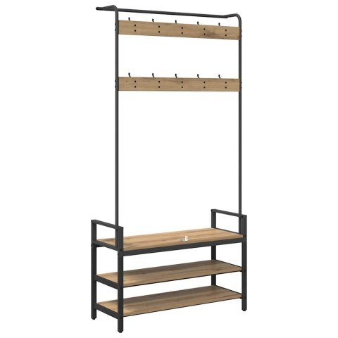 VidaXL Wieszak na płaszcze z półką Dąb rzemieślniczy 95 x 34 x 184 cm
