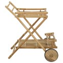 VidaXL Wózek do herbaty z kółkami Naturalny 79 x 67.5 x 84 cm Bambus