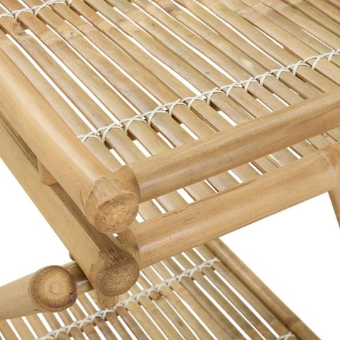 VidaXL Wózek do herbaty z kółkami Naturalny 79 x 67.5 x 84 cm Bambus