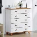 VidaXL Komoda ASKIM Biały 91 x 40 x 95,5 cm Lite drewno sosnowe