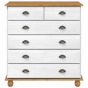 VidaXL Komoda ASKIM Biały 91 x 40 x 95,5 cm Lite drewno sosnowe