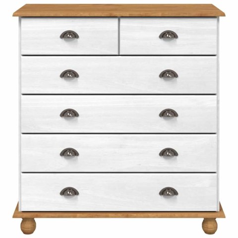 VidaXL Komoda ASKIM Biały 91 x 40 x 95,5 cm Lite drewno sosnowe