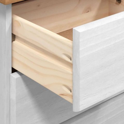 VidaXL Komoda ASKIM Biały 91 x 40 x 95,5 cm Lite drewno sosnowe