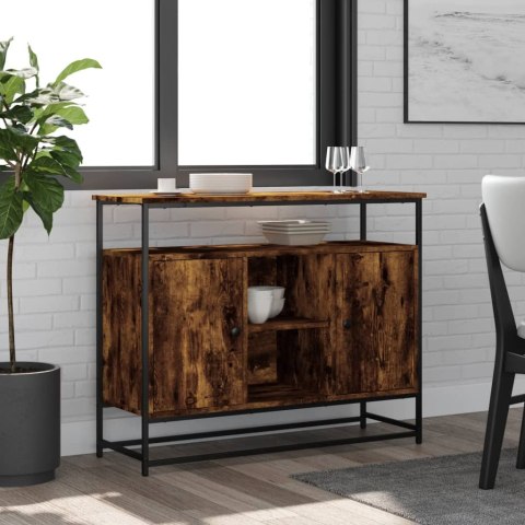 VidaXL Komoda, przydymiony dąb, 100x35x80 cm, materiał drewnopochodny
