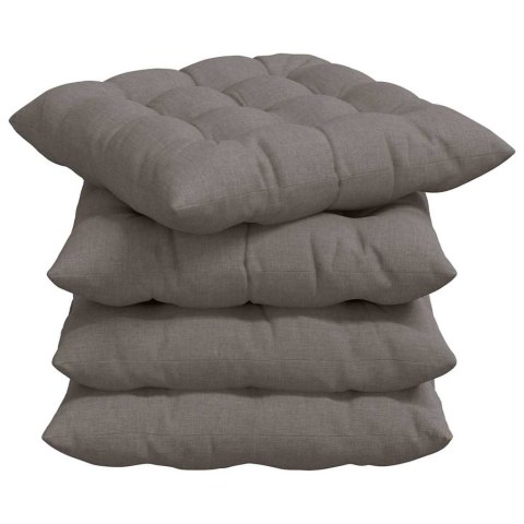 VidaXL Poduszki na siedziska 4 pcs Ciemnoszary 40 x 40 x 6 cm tkanina