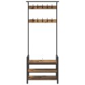 VidaXL Wieszak na płaszcze z półką Stare drewno 75 x 34 x 184 cm