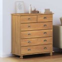 VidaXL Komoda ASKIM Brązowy 91 x 40 x 95,5 cm Lite drewno sosnowe