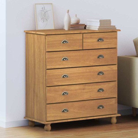 VidaXL Komoda ASKIM Brązowy 91 x 40 x 95,5 cm Lite drewno sosnowe
