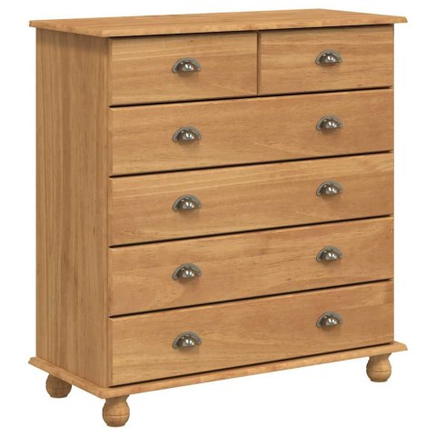 VidaXL Komoda ASKIM Brązowy 91 x 40 x 95,5 cm Lite drewno sosnowe