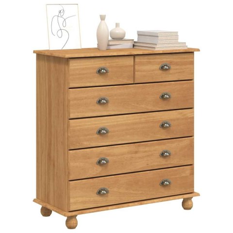 VidaXL Komoda ASKIM Brązowy 91 x 40 x 95,5 cm Lite drewno sosnowe