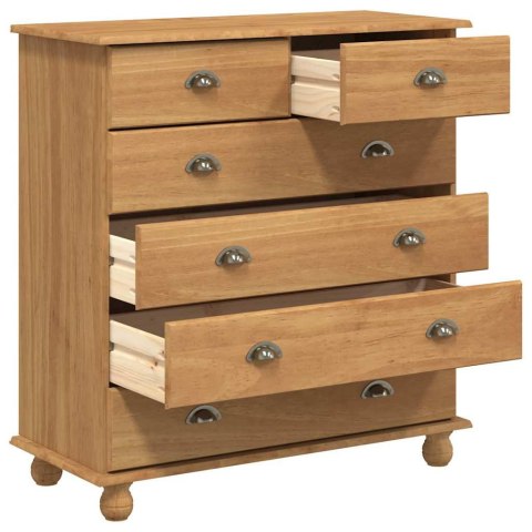 VidaXL Komoda ASKIM Brązowy 91 x 40 x 95,5 cm Lite drewno sosnowe