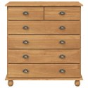 VidaXL Komoda ASKIM Brązowy 91 x 40 x 95,5 cm Lite drewno sosnowe