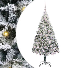 VidaXL Sztuczna choinka z podstawą Biały 180 cm PVC i Stal i Plastik