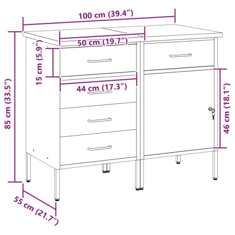 SZAFKA WARSZTATOWA ROBOCZA 2SZT 100X55X85CM 2 SZUFLADY MOCNA SOLIDNA DESIGN