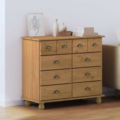 VidaXL Komoda ASKIM Brązowy 91 x 40 x 79 cm Lite drewno sosnowe