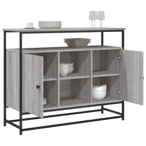VidaXL Komoda, szary dąb sonoma, 100x35x80 cm, materiał drewnopochodny