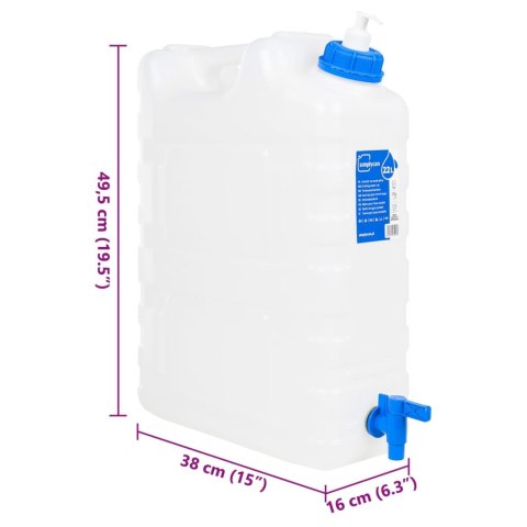 POJEMNIK NA WODĘ Z KRANIKIEM DOZOWNIK MYDŁA 20 L HDPE BIWAK KEMPING TURYSTY