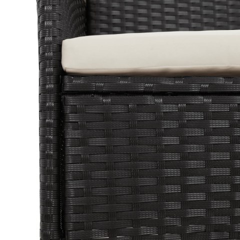 VidaXL 11-cz. zestaw mebli do ogrodu, z poduszkami, czarny rattan PE