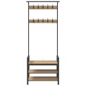 VidaXL Wieszak na płaszcze z półką Dąb rzemieślniczy 75 x 34 x 184 cm