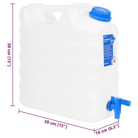 POJEMNIK NA WODĘ Z KRANIKIEM DOZOWNIK MYDŁA 15 L HDPE BIWAK KEMPING TURYSTY