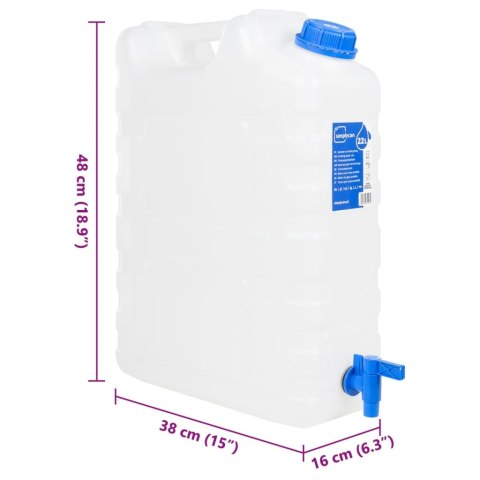 POJEMNIK NA WODĘ Z KRANIKIEM DOZOWNIK MYDŁA 20 L HDPE BIWAK KEMPING TURYSTY