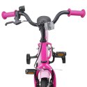 VidaXL Rower Dziecięcy 12 Cali dla dzieci w wieku 2-4 lata Ciemny Róż