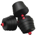 VidaXL Zestaw hantli 2 w 1 40kg Czarny i czerwony