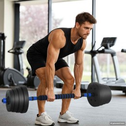 VidaXL Zestaw hantli 2 w 1 40kg Czarny i niebieski