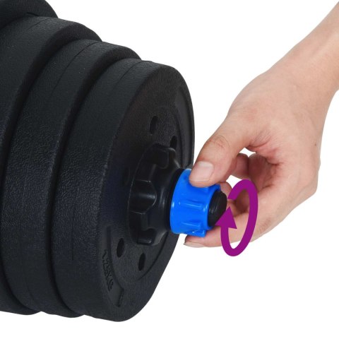 VidaXL Zestaw hantli 2 w 1 40kg Czarny i niebieski