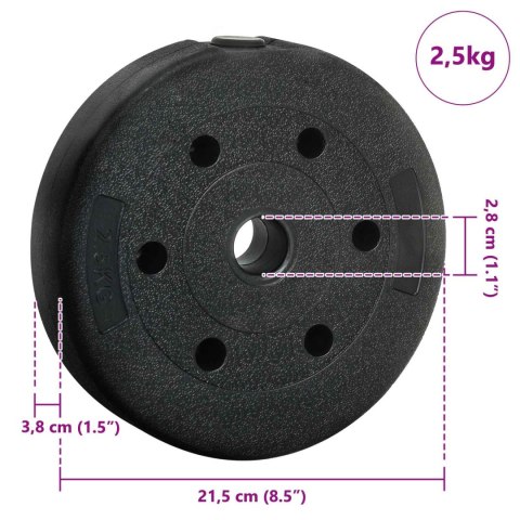 VidaXL Zestaw hantli 2 w 1 40kg Czarny i niebieski